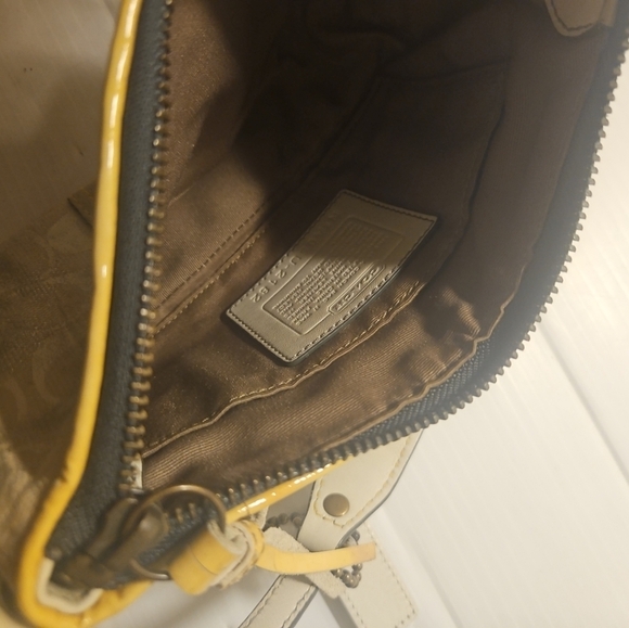 Coach Metallic Silver Monogram Baguette Demi Bag 2182 purse Y2K - Picture 14 of 16